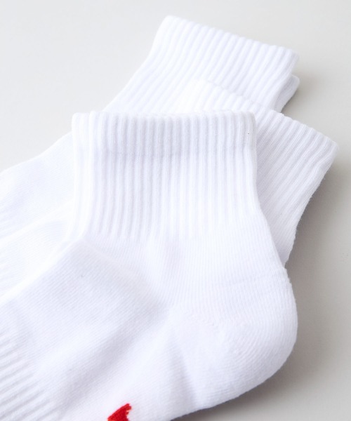 HANES（ヘインズ）の「【HANES/ヘインズ】つま先・踵パイル仕様 クォーターレングスソックス 3足組（ソックス/靴下・メンズ・ブラック/ホワイト・MEDIUM）」の4枚目の写真