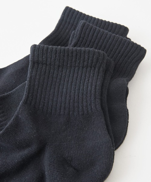 HANES（ヘインズ）の「【HANES/ヘインズ】つま先・踵パイル仕様 クォーターレングスソックス 3足組（ソックス/靴下・メンズ・ブラック/ホワイト・MEDIUM）」の9枚目の写真
