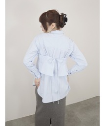 【2点セット】レイヤードビスチェ&シャツセット/layered bustier&shirt 長袖 襟付き シンプル 大人カジュアル きれいめ 重ね着 セットアップ オフィスカジュアル 韓国