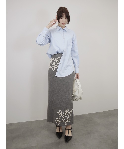 Reurie'(レウリィ)の「【2点セット】レイヤードビスチェ&シャツセット/layered bustier&shirt 長袖 襟付き シンプル 大人カジュアル きれいめ 重ね着 セットアップ オフィスカジュアル 韓国(アンサンブル・レディース・ネイビー/ブルー・FREE)」の17枚目の写真