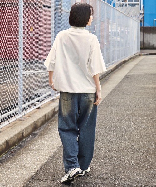 SPALDING（スポルディング）の「SPALDING/スポルディング 別注 ロゴ刺繍/プリント ゲームデザインドロスト半袖Tシャツ（Tシャツ/カットソー・メンズ・チャコール/ブラック/ネイビー/ピンク/ホワイト・L/M）」の12枚目の写真