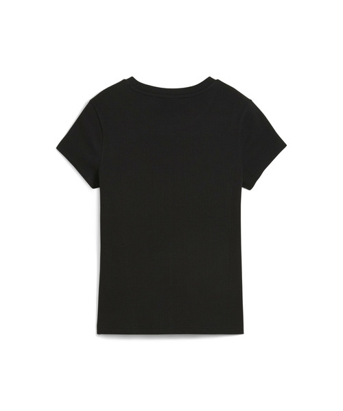PUMA(プーマ)の「PUMA プーマ ウィメンズ ワードローブ ESS リブ スリム 半袖 Tシャツ(Tシャツ/カットソー・レディース・ホワイト/ブラック・MEDIUM/LARGE/SMALL/X-LARGE)」の3枚目の写真