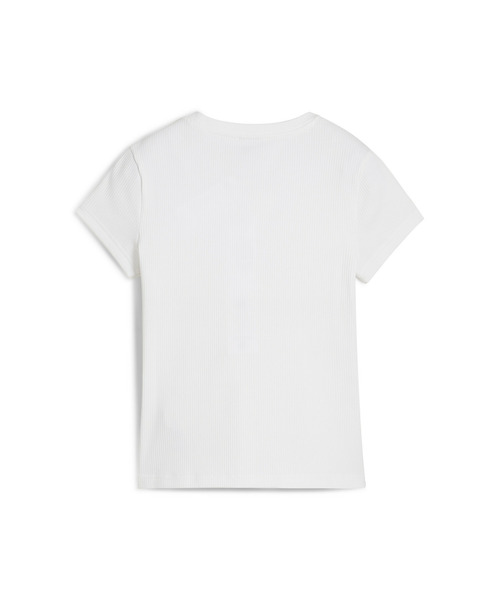 PUMA(プーマ)の「PUMA プーマ ウィメンズ ワードローブ ESS リブ スリム 半袖 Tシャツ(Tシャツ/カットソー・レディース・ホワイト/ブラック・MEDIUM/LARGE/SMALL/X-LARGE)」の4枚目の写真