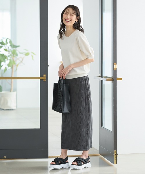 【新品、未使用タグ付き✨】Sov. ボリューム袖ニットプルオーバー 40代ファッション レディース ゆったりオーバーサイズニット