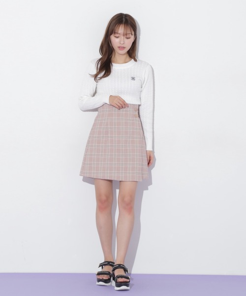 JILL by JILL STUART（ジルバイジルスチュアート）の「◇ラップ風カラーチェックミニスカート（スカート・レディース・ピンク/ベージュ・SMALL/MEDIUM）」の9枚目の写真