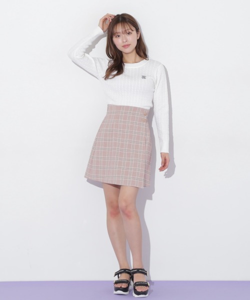 JILL by JILL STUART（ジルバイジルスチュアート）の「◇ラップ風カラーチェックミニスカート（スカート・レディース・ピンク/ベージュ・SMALL/MEDIUM）」の6枚目の写真