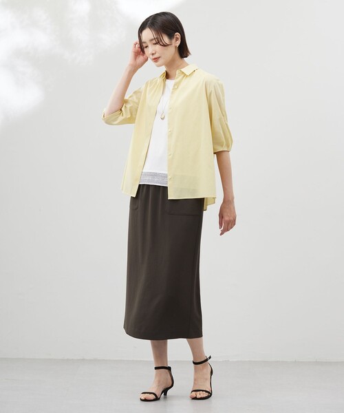 J.PRESS(ジェイプレス)の「【洗える】ラミーポプリン シャツ ブラウス(シャツ/ブラウス・レディース・ブラウン系/イエロー系/サックスブルー系/ホワイト系・T15/T13)」の9枚目の写真