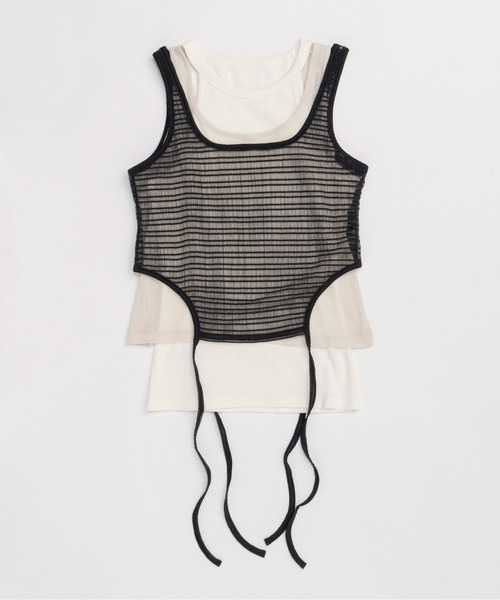 ヘンリータンクレイヤードトップ⭐︎Maisonspecial SALE】Henry Neck Tank Top Layered Tops