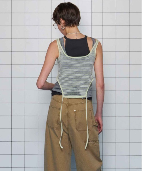 maison special トリプルレイヤードタンクトップ ブルー MAISON SPECIAL タンクトップ ノースリーブ Triple Layered Tank