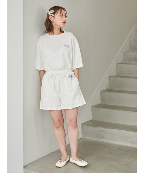 大人気!! gelato pique 接触冷感 ICEワンポイントショートパンツ セール】【COOL COLLECTION】【接触冷感】ICEワンポイント