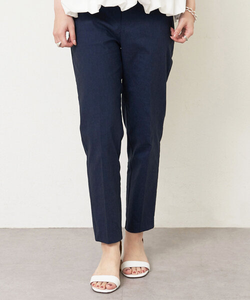 LIVETART（リヴェタート）の「リネン混ストレッチパンツ（その他パンツ・レディース・ブラック/ネイビー・0/1）」の2枚目の写真