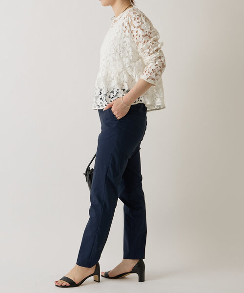 LIVETART（リヴェタート）の「リネン混ストレッチパンツ（その他パンツ・レディース・ブラック/ネイビー・0/1）」の4枚目の写真