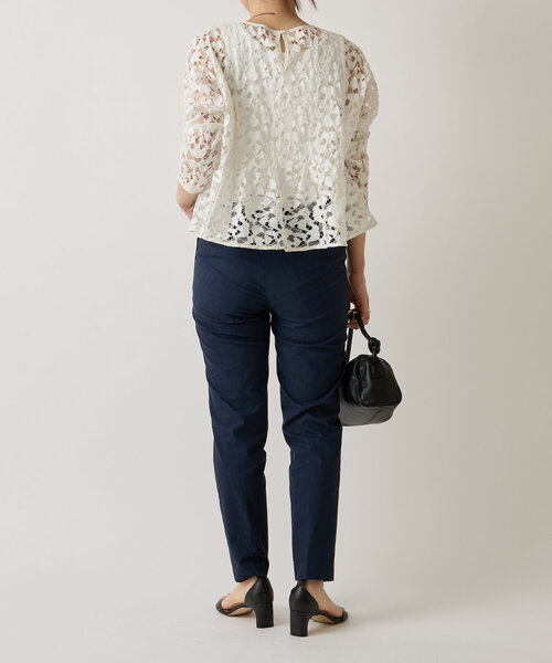 LIVETART（リヴェタート）の「リネン混ストレッチパンツ（その他パンツ・レディース・ブラック/ネイビー・0/1）」の3枚目の写真