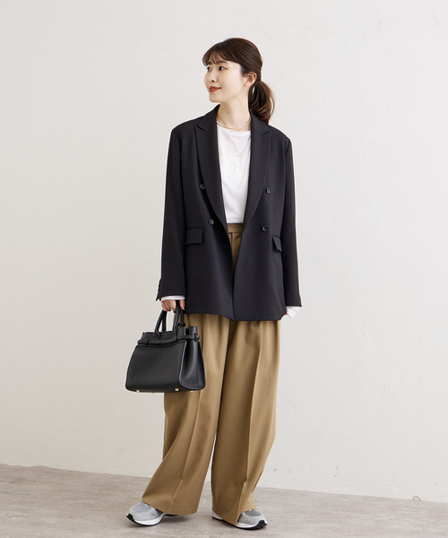 JOURNAL STANDARD（ジャーナルスタンダード）の「《WEB限定追加9》ライクストレッチジャケット（テーラードジャケット・レディース・ブラック/チャコールグレー・36/38）」の3枚目の写真
