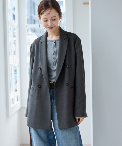 JOURNAL STANDARD（ジャーナルスタンダード）の「《WEB限定追加9》ライクストレッチジャケット（テーラードジャケット・レディース・ブラック/チャコールグレー・36/38）」の17枚目の写真
