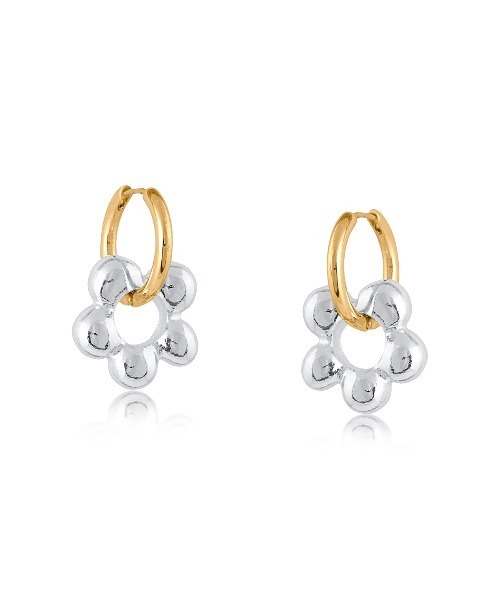 金属アレルギー対応 ツートンピアス SAKURA DAISY EARRINGS