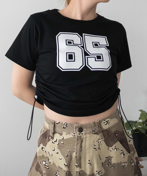WEGO(ウィゴー)の「WEGO/ナンバリングサイドドロストちびT(Tシャツ/カットソー・レディース・ホワイト/ブラック・FREE)」の2枚目の写真