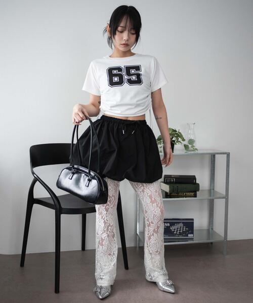 WEGO(ウィゴー)の「WEGO/ナンバリングサイドドロストちびT(Tシャツ/カットソー・レディース・ホワイト/ブラック・FREE)」の3枚目の写真