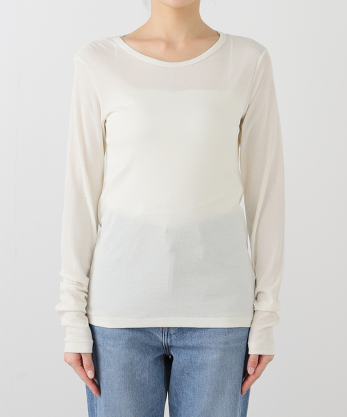 EMILY WEEK(エミリーウィーク)の「【babaco/ババコ】Twisted Cotton Back Layered ロングスリーブT / BA01-CR46(Tシャツ/カットソー・レディース・アイボリー・LARGE)」の9枚目の写真