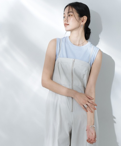 NANO universe（ナノユニバース）の「Anti Soaked(R) 汗染み防止カラフルノースリTシャツ（Tシャツ/カットソー・レディース・ライトイエロー/ライトピンク/サーモンピンク/ブルー/サックスブルー・S/M）」の2枚目の写真