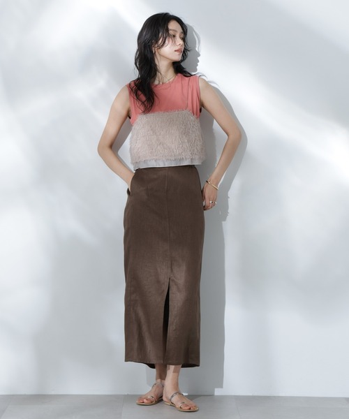 NANO universe（ナノユニバース）の「Anti Soaked(R) 汗染み防止カラフルノースリTシャツ（Tシャツ/カットソー・レディース・ライトイエロー/ライトピンク/サーモンピンク/ブルー/サックスブルー・S/M）」の22枚目の写真