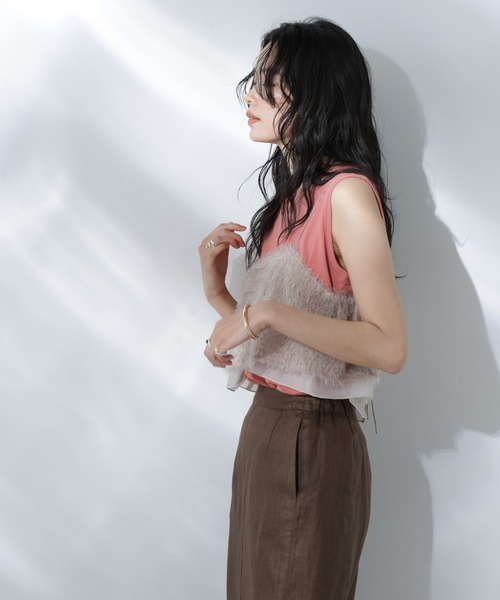 NANO universe（ナノユニバース）の「Anti Soaked(R) 汗染み防止カラフルノースリTシャツ（Tシャツ/カットソー・レディース・ライトイエロー/ライトピンク/サーモンピンク/ブルー/サックスブルー・S/M）」の18枚目の写真