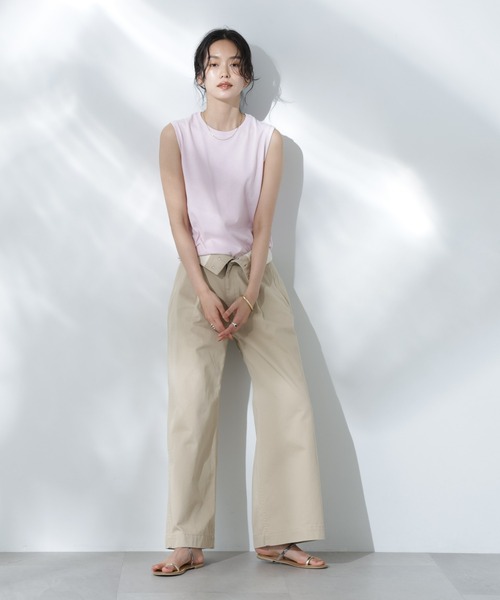 NANO universe（ナノユニバース）の「Anti Soaked(R) 汗染み防止カラフルノースリTシャツ（Tシャツ/カットソー・レディース・ライトイエロー/ライトピンク/サーモンピンク/ブルー/サックスブルー・S/M）」の6枚目の写真