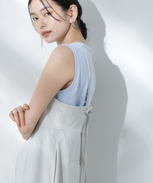 NANO universe（ナノユニバース）の「Anti Soaked(R) 汗染み防止カラフルノースリTシャツ（Tシャツ/カットソー・レディース・ライトイエロー/ライトピンク/サーモンピンク/ブルー/サックスブルー・S/M）」の9枚目の写真