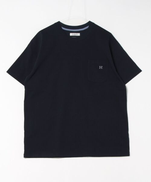 HOLLYWOOD RANCH MARKET(ハリウッドランチマーケット)の「Hエンブロイダリー ポケットショートスリーブTシャツ(Tシャツ/カットソー・メンズ・ネイビー/ブラック/ホワイト/ナチュラル・SMALL/MEDIUM/LARGE/X-LARGE)」の4枚目の写真
