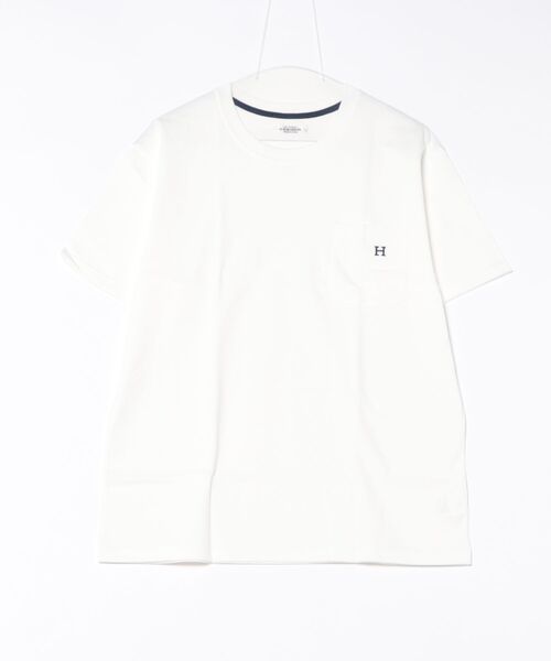 HOLLYWOOD RANCH MARKET(ハリウッドランチマーケット)の「Hエンブロイダリー ポケットショートスリーブTシャツ(Tシャツ/カットソー・メンズ・ネイビー/ブラック/ホワイト/ナチュラル・SMALL/MEDIUM/LARGE/X-LARGE)」の1枚目の写真