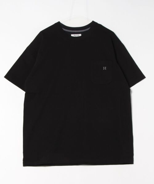 HOLLYWOOD RANCH MARKET(ハリウッドランチマーケット)の「Hエンブロイダリー ポケットショートスリーブTシャツ(Tシャツ/カットソー・メンズ・ネイビー/ブラック/ホワイト/ナチュラル・SMALL/MEDIUM/LARGE/X-LARGE)」の2枚目の写真