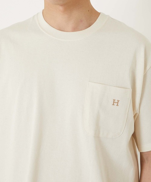 HOLLYWOOD RANCH MARKET(ハリウッドランチマーケット)の「Hエンブロイダリー ポケットショートスリーブTシャツ(Tシャツ/カットソー・メンズ・ネイビー/ブラック/ホワイト/ナチュラル・SMALL/MEDIUM/LARGE/X-LARGE)」の16枚目の写真