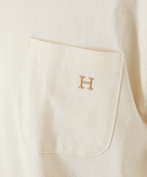 HOLLYWOOD RANCH MARKET(ハリウッドランチマーケット)の「Hエンブロイダリー ポケットショートスリーブTシャツ(Tシャツ/カットソー・メンズ・ネイビー/ブラック/ホワイト/ナチュラル・SMALL/MEDIUM/LARGE/X-LARGE)」の18枚目の写真