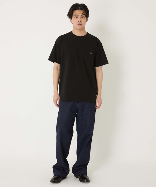 HOLLYWOOD RANCH MARKET(ハリウッドランチマーケット)の「Hエンブロイダリー ポケットショートスリーブTシャツ(Tシャツ/カットソー・メンズ・ネイビー/ブラック/ホワイト/ナチュラル・SMALL/MEDIUM/LARGE/X-LARGE)」の19枚目の写真