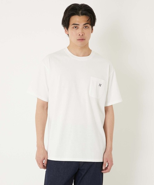 HOLLYWOOD RANCH MARKET(ハリウッドランチマーケット)の「Hエンブロイダリー ポケットショートスリーブTシャツ(Tシャツ/カットソー・メンズ・ネイビー/ブラック/ホワイト/ナチュラル・SMALL/MEDIUM/LARGE/X-LARGE)」の6枚目の写真
