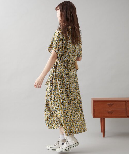 GEVACO（ゲバコ）の「【GEVACO】小花柄開襟ワンピース（ワンピース・レディース・イエロー/サックスブルー・ONE SIZE）」の12枚目の写真
