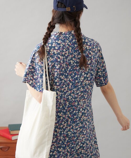 GEVACO（ゲバコ）の「【GEVACO】小花柄開襟ワンピース（ワンピース・レディース・イエロー/サックスブルー・ONE SIZE）」の19枚目の写真