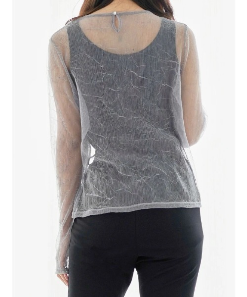 H2024-13OLLEBOREBLA アルベロベロ シワ加工シアーカットソー セール】シワ加工シアートップス(Tシャツ/カットソー)|LUDIC