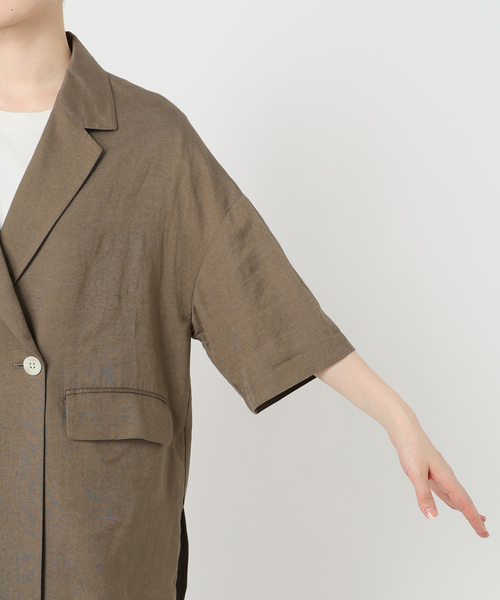 SLOBE IENA コート アウター リネンレーヨンハーフスリーブ