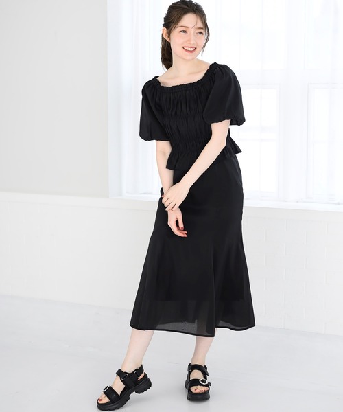 MISCH MASCH(ミッシュマッシュ)の「ブラウス×キャミワンピアンサンブル(アンサンブル・レディース・ブラック/ホワイト×ブラック・フリ-)」の8枚目の写真