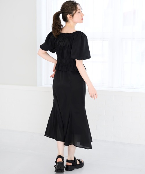 MISCH MASCH(ミッシュマッシュ)の「ブラウス×キャミワンピアンサンブル(アンサンブル・レディース・ブラック/ホワイト×ブラック・フリ-)」の5枚目の写真