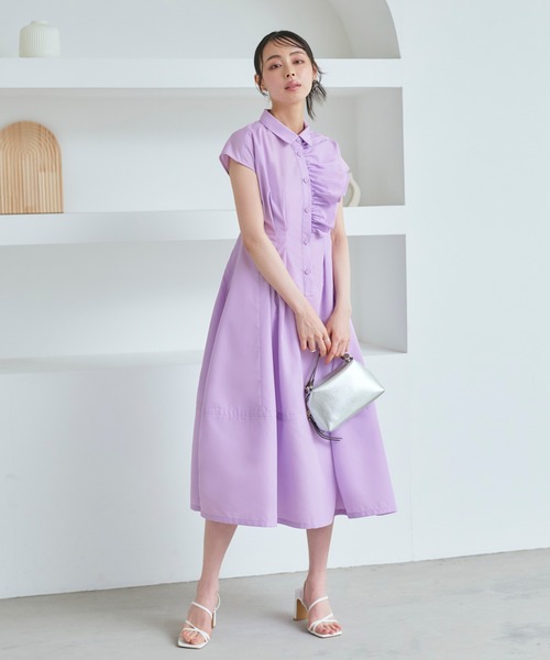 EMPORIO ARMANI 薄紫 ノースリーブ ワンピース EMPORIO ARMANI 薄紫 ノースリーブ ワンピース EMPORIO ARMANI