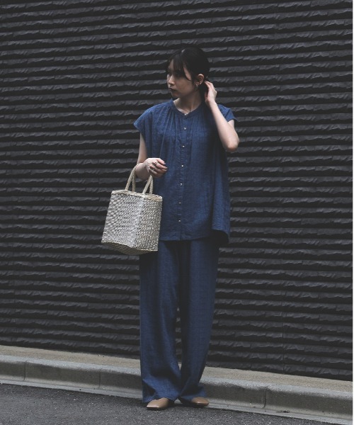 Right-on(ライトオン)の「Other(ソノタ)【レディース】「インド刺繍」ノースリーブシャツ(その他トップス・レディース・ブルー/ダークグレー・M/L)」の7枚目の写真