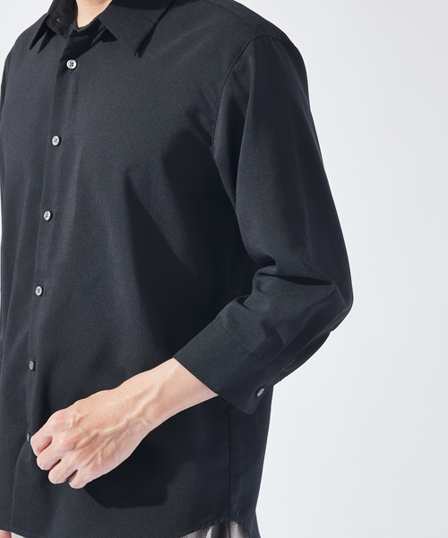 ABAHOUSE GRAY(アバハウスグレイ)の「【リネンタッチ】7分袖シャツ(シャツ/ブラウス・メンズ・ホワイト/パープル/ブラック/サックスブルー/モカ/セージグリーン・46/48/50)」の11枚目の写真