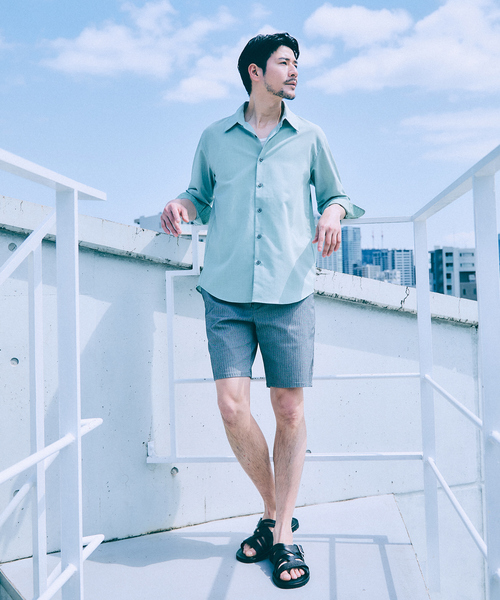 ABAHOUSE GRAY(アバハウスグレイ)の「【リネンタッチ】7分袖シャツ(シャツ/ブラウス・メンズ・ホワイト/パープル/ブラック/サックスブルー/モカ/セージグリーン・46/48/50)」の17枚目の写真