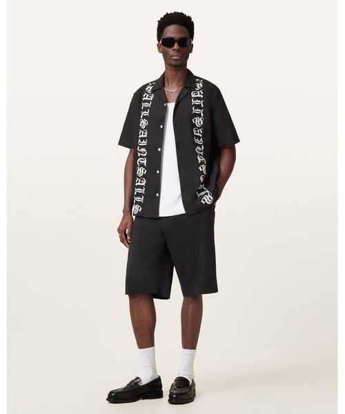 ALLSAINTS(オールセインツ)の「SCRIPTURE SHORT SLEEVE TEXTURED SHIRT | SCRIPTURE 半袖 テクスチャード シャツ(シャツ/ブラウス・メンズ・ブラック・XS/S/M/L)」の2枚目の写真