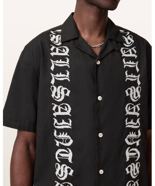 ALLSAINTS(オールセインツ)の「SCRIPTURE SHORT SLEEVE TEXTURED SHIRT | SCRIPTURE 半袖 テクスチャード シャツ(シャツ/ブラウス・メンズ・ブラック・XS/S/M/L)」の3枚目の写真