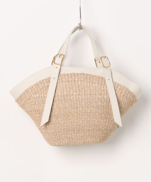 VIOLAd'ORO(ヴィオラドーロ)の「【VIOLAd'ORO】アバカレザーカゴバッグ MIRO/ V-8844(かごバッグ・レディース・ホワイト系その他/ブラック系その他・FREE)」の3枚目の写真