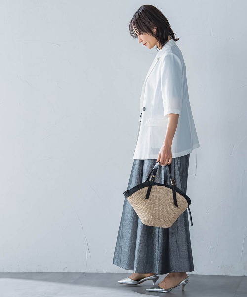 VIOLAd'ORO(ヴィオラドーロ)の「【VIOLAd'ORO】アバカレザーカゴバッグ MIRO/ V-8844(かごバッグ・レディース・ホワイト系その他/ブラック系その他・FREE)」の16枚目の写真