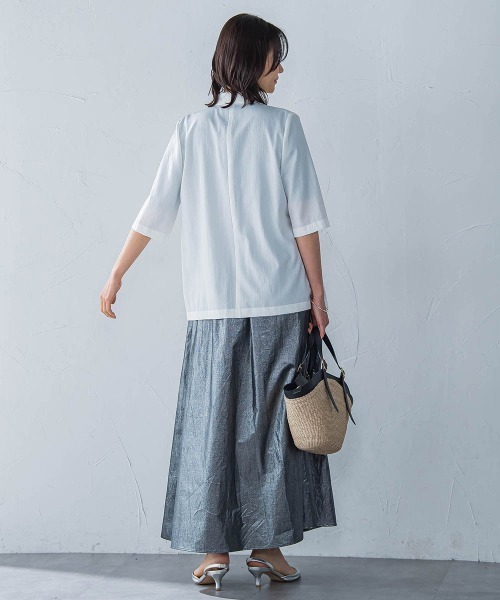 VIOLAd'ORO(ヴィオラドーロ)の「【VIOLAd'ORO】アバカレザーカゴバッグ MIRO/ V-8844(かごバッグ・レディース・ホワイト系その他/ブラック系その他・FREE)」の15枚目の写真